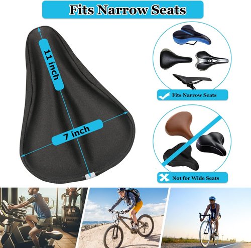Geronmine Gel Bike Seat Cover - Padded Saddle Cushion for Ultimate Comfort | Fits All Bikes