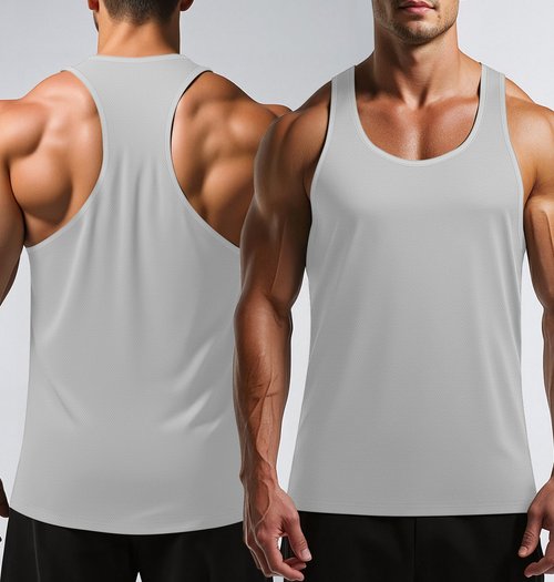 Tank Tops Men Y-Back Muscle 3 Pack Dry Fit Sleeveless Workout Tank Tops for Men Mesh Material Running Gym (US, Alpha, X-Large, Regular, Regular, Black+White+Gray)