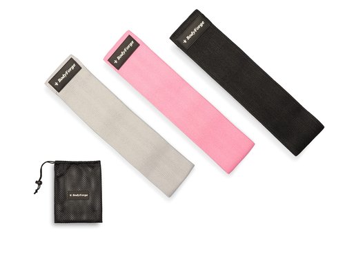 BodyForge Resistance Bands for Working Out, 3 Booty Bands for Women Men Fabric Elastic Bands for Exercise Bands Resistance Bands for Legs Bands for Working Out Hip Thigh Glute Bands Set & Carry Bag