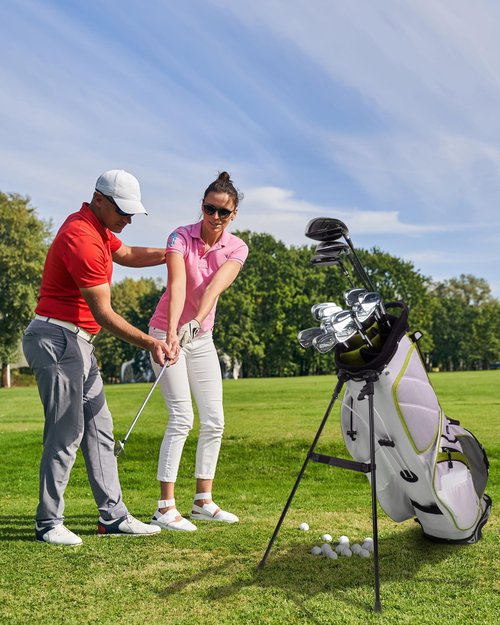 Big Teeth Golf Bag Accessories Golf Leg Leather Strap,Golf Stabilizer Strap, Equipment for Stand Bag with Legs (Black)