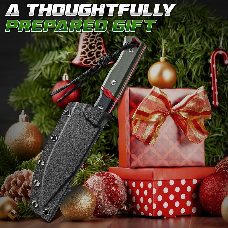 Purple Dragon 4.8 Inch Outdoor Skinner Knife - Drop Point D2 Steel, Full-Tang, G10 Handle