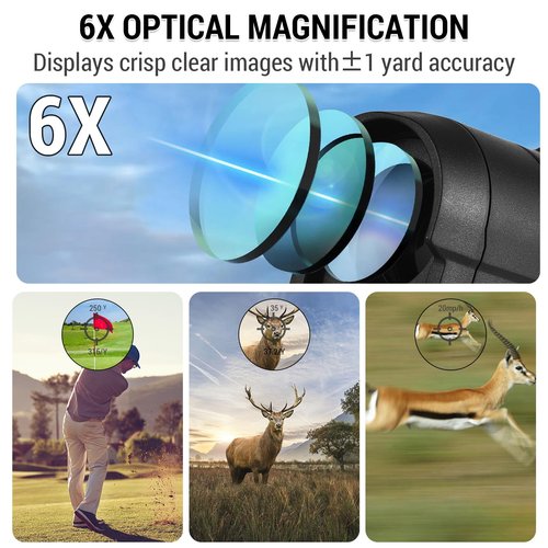 Lixada Golf Rangefinder 6X Magnification 600M / 800M/1000M USB Rechargeable Range Finder with Slope +90° Waterproof Hunting Measurement Monocular Telescope