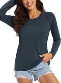 MAGCOMSEN Women's Long Sleeve Workout Shirt - UPF 50+ Sun Protection for Running & Swimming