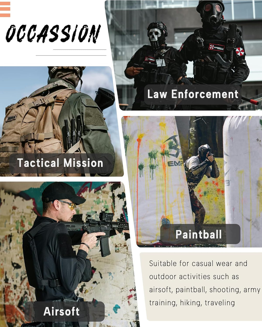 Skiennix Men's Tactical Uniform Suit - Durable Military Combat Shirt & Pants Set for Airsoft & Hunting