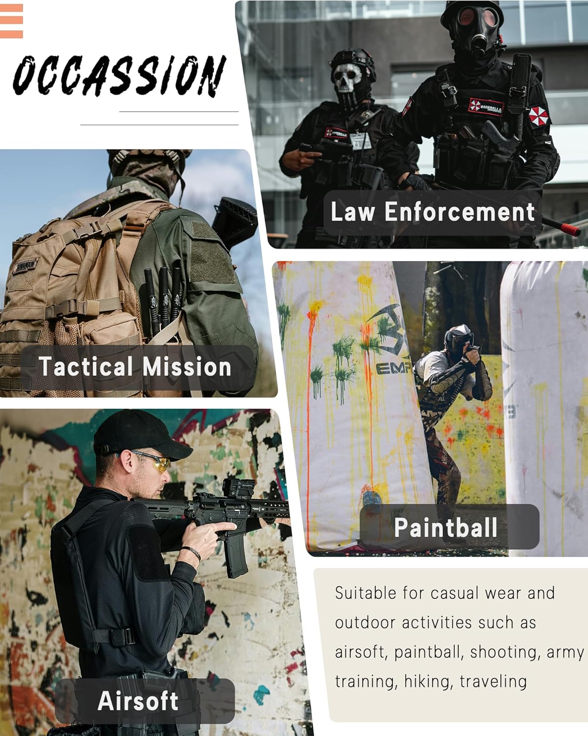 Skiennix Men's Tactical Uniform Suit - Durable Military Combat Shirt & Pants Set for Airsoft & Hunting
