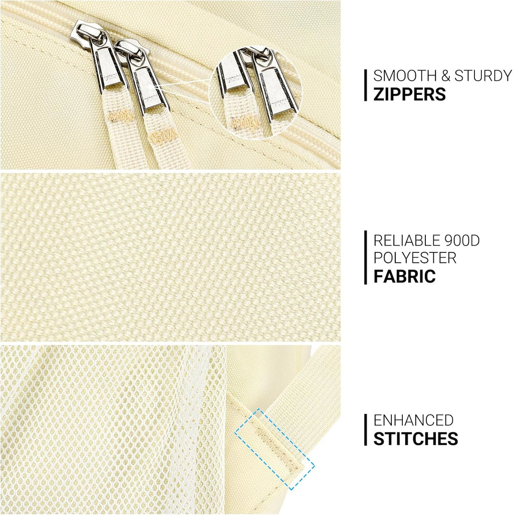 ZORFIN 26L Water Resistant Backpack for College and Travel - Stylish Beige Bookbag