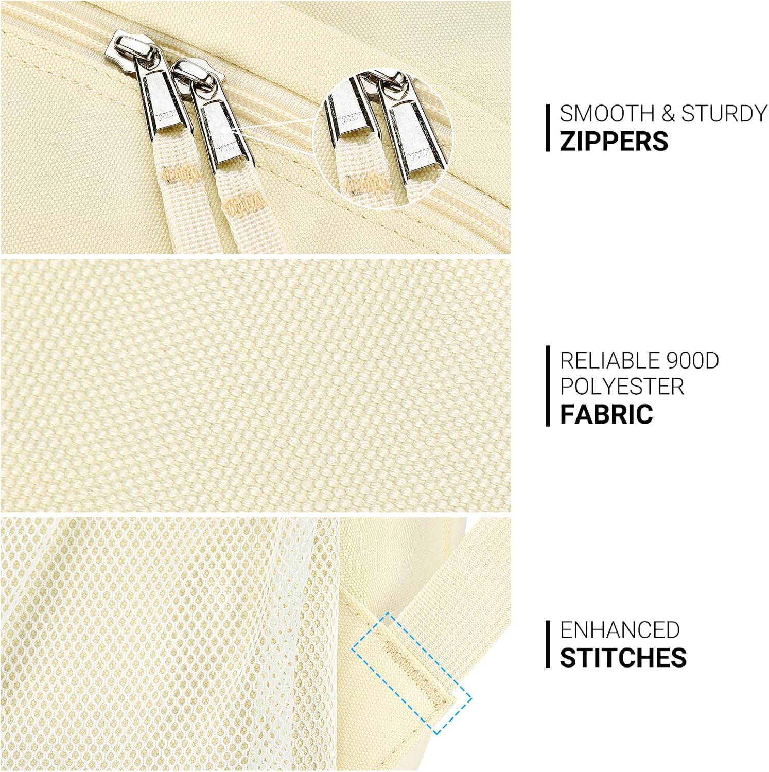 ZORFIN 26L Water Resistant Backpack for College and Travel - Stylish Beige Bookbag