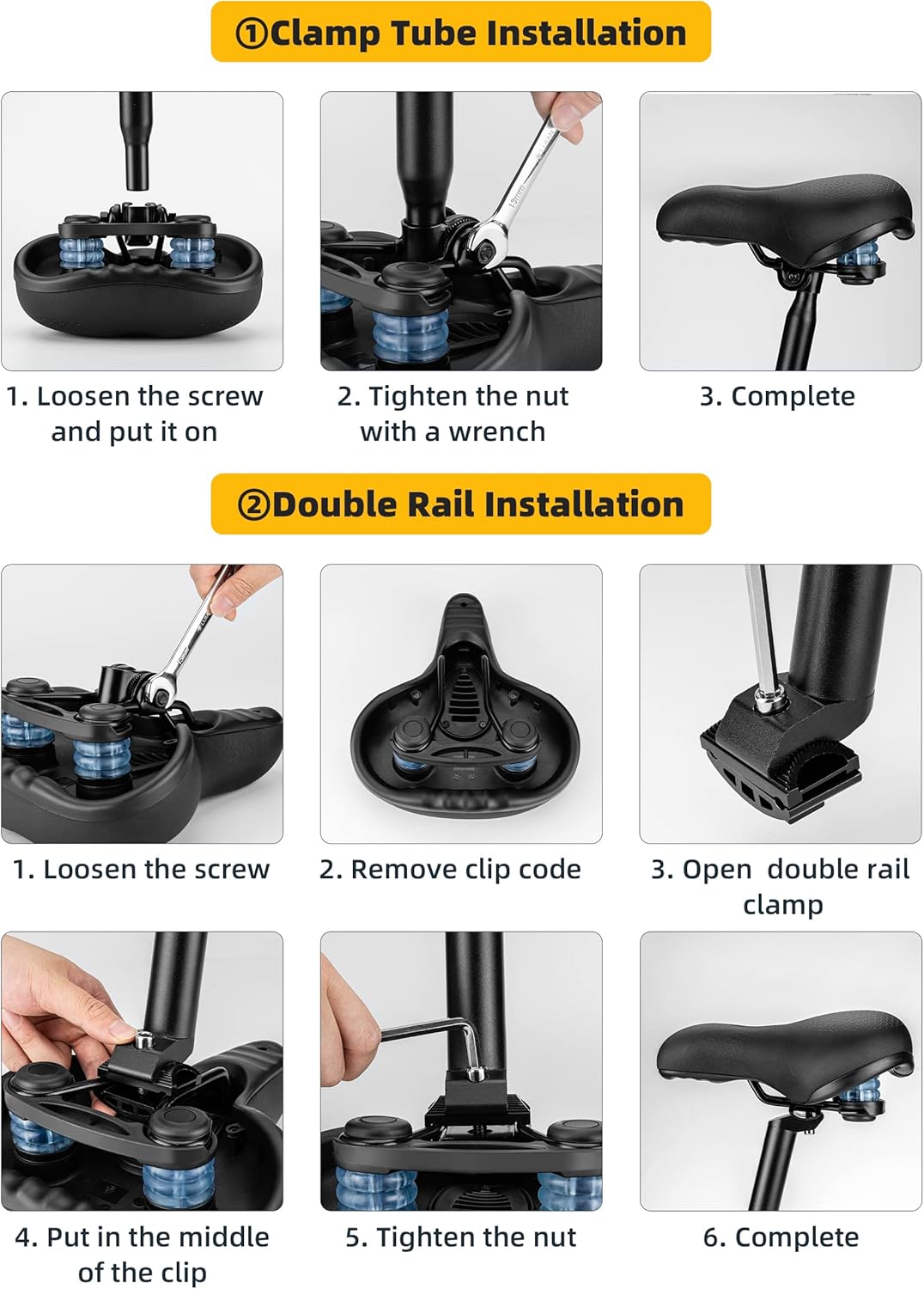 ROCKBROS Memory Foam Bike Seat - Comfortable Waterproof Saddle for City & MTB Racing Bikes
