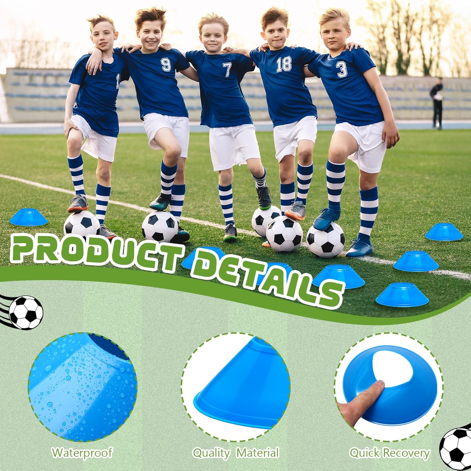 Skiennix Mini Soccer Cones - 12 Pcs Agility Training Discs for Enhanced Sports Performance