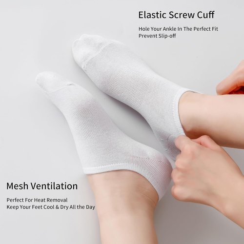 Loucey No Show Socks - Cushioned Low Cut Ankle Socks for Men & Women | 18 Pack for Running & Gym