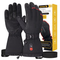 Hompres Heated Gloves, 11.1V Rechargeable Heating Gloves for Men Women, 4 Heating Levels, PU Leather & Wrist Leash, Touchscreen, Winter Gift for Outdoor Work, Skiing, Hunting, Cycling, Christmas