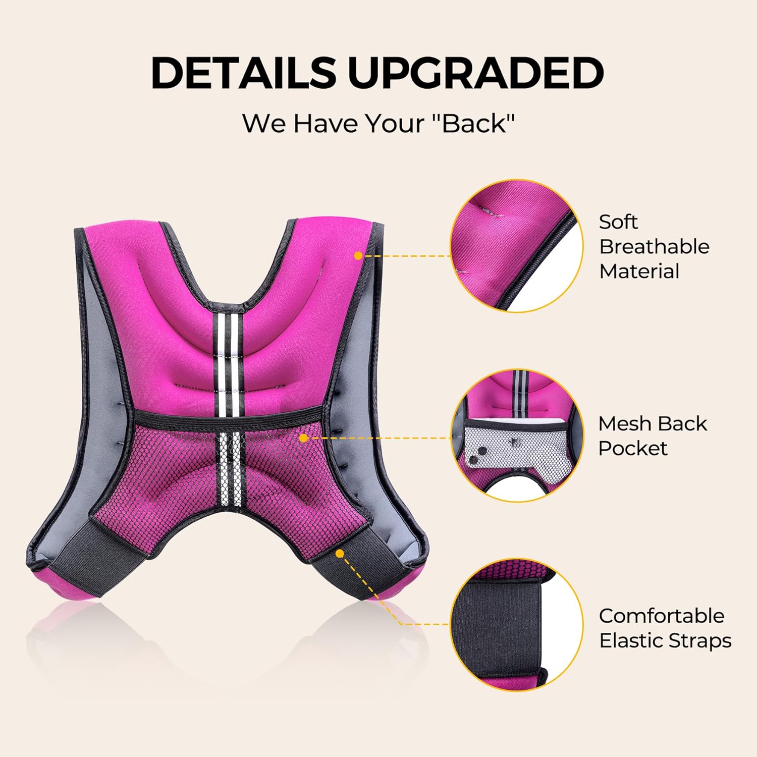 PACEARTH Weighted Vest - Adjustable 6lb to 30lb for Weight Loss & Strength Training | Reflective Stripe Design