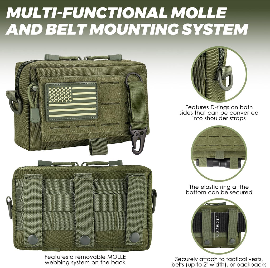 Skiennix Tactical Molle Admin Pouch - EDC Organizer with Quick-Access Zipper | MOLLE-Compatible Utility Bag for Outdoor Use