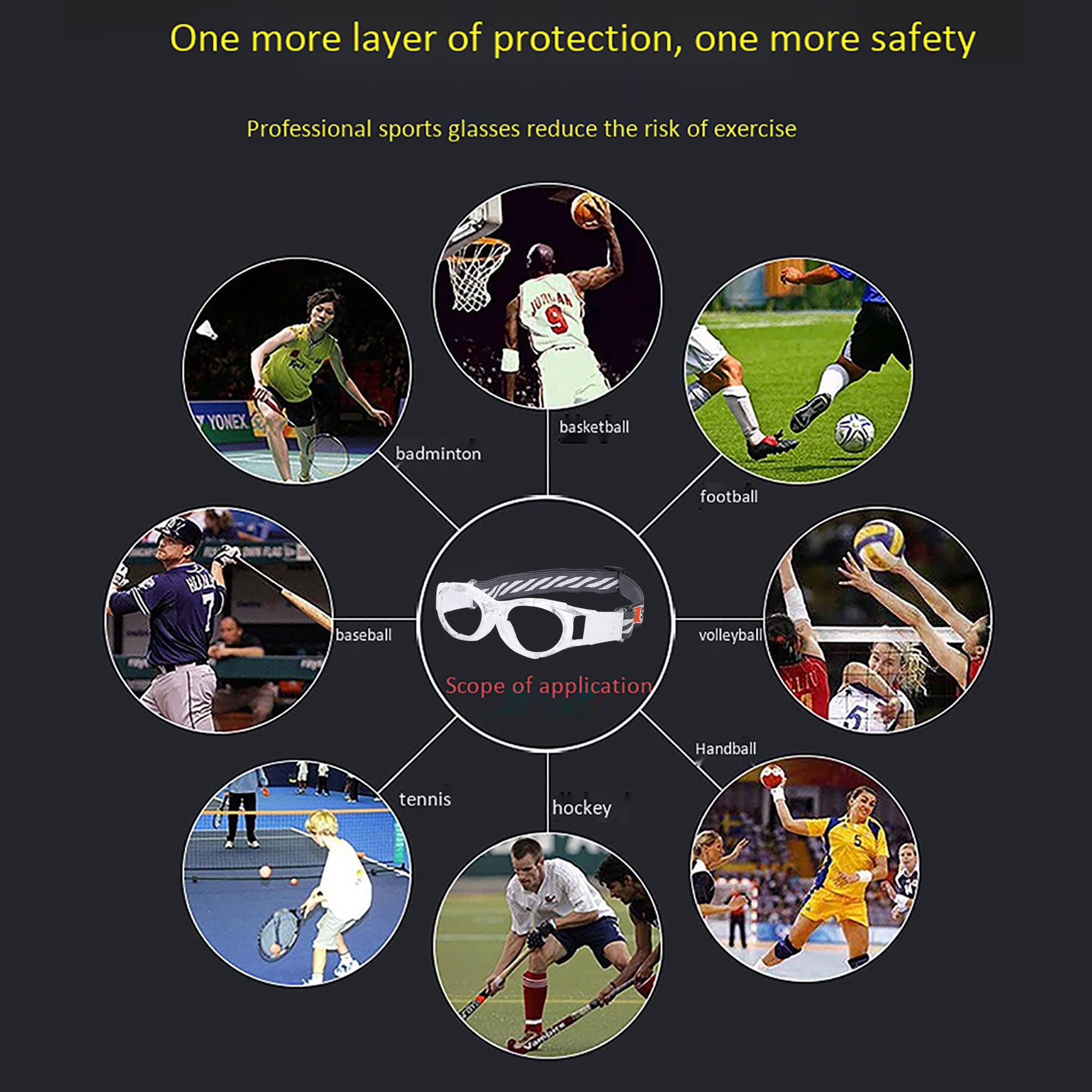 SooGree Kids Sport Goggles Basketball Football Safety Goggles Glasses Boys Safety Eyewear Anti Shock Collision Glasses Frame 7-14 (Transparent)