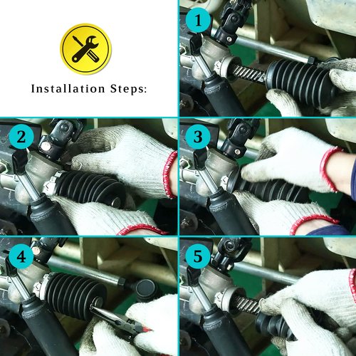 10L0L Golf Cart Steering Rack & Pinion Dust Boot for Club Car DS 1997-up, Steering Gear Box Seal Bellows, Replace OEM 1013035 101880001