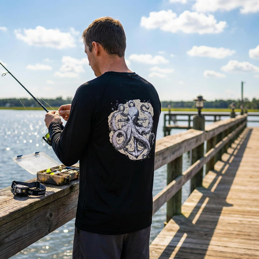 Skiennix Fishing Shirt for Men - Long Sleeve UPF 50+ UV Sun Protection Rash Guard | Style #1034