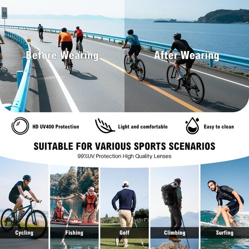 MALIDAK Sports Sunglasses - UV400 Protection for Men, Women & Youth | Ideal for Baseball & Cycling