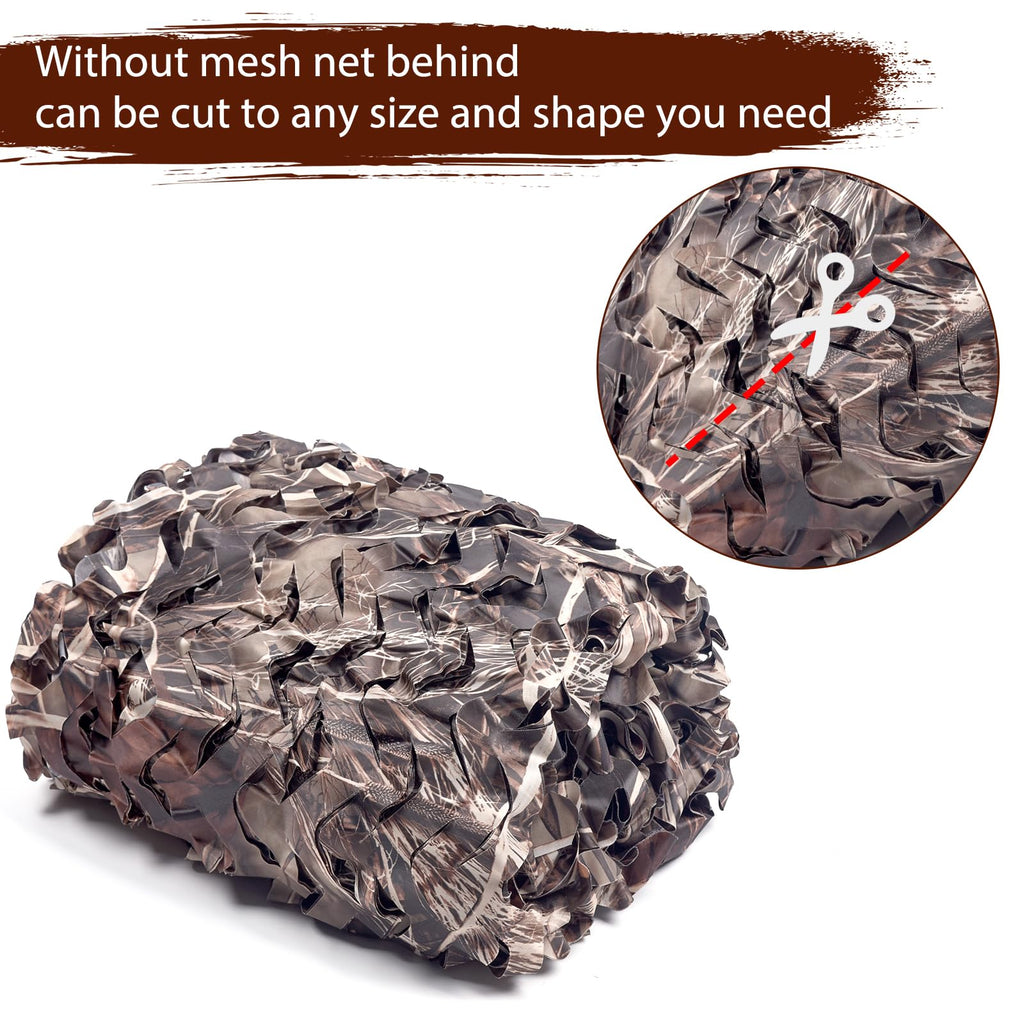 Yeacool Camo Netting for Hunting Blind Camouflage Netting Bulk Roll Burlap Camo Tarp Outdoor Shade for Military Dinosaur Birthday Party Decor Deer Stand Bird Watching(Dry Grass, 9.8ftx19.7ft, 3m*6m)