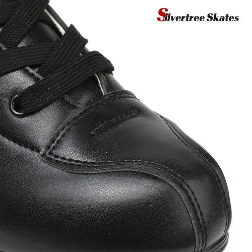 Silvertree Women's Roller Skates PU Leather High-top Roller Skates Four-Wheel Roller Skate Shiny Roller Skate for Women and Men Unisex