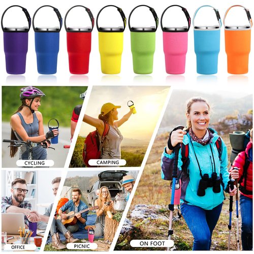 Perthlin 30oz Tumbler Carrier Holder Pouch with Shoulder Strap Reusable Cup Holder Pouch Neoprene Insulator Cup Sleeve Cover Holder Drinks Sleeve Holder
