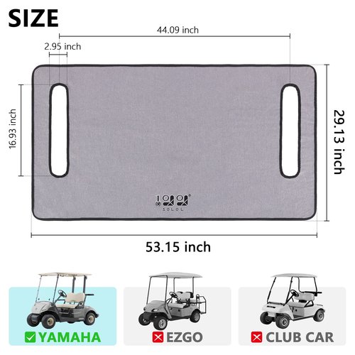 10L0L Golf Cart Seat Covers/Seat Blanket for Yamaha G2, G8, G9, G16, G19, G22, G29, Breathable Seat Towel/Seat Cushions with Non-Slip Backing, All-Season Comfort - Gray
