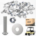 10L0L 304 Stainless Steel Bolts with Washers and Nuts for Golf Cart Fender Flares Compatible with EZGO Club Car Yamaha EV Star Golf Cart