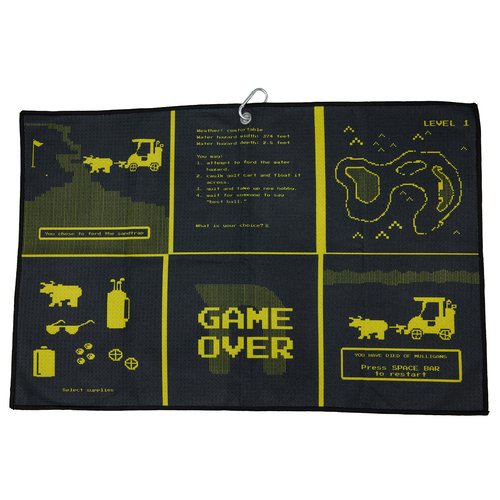 Noonan Golf Towel - Premium Microfiber Towel with Carabiner Clip - 24” x 15” - Fun, Creative & Unique Designs (Mulligan Trail)