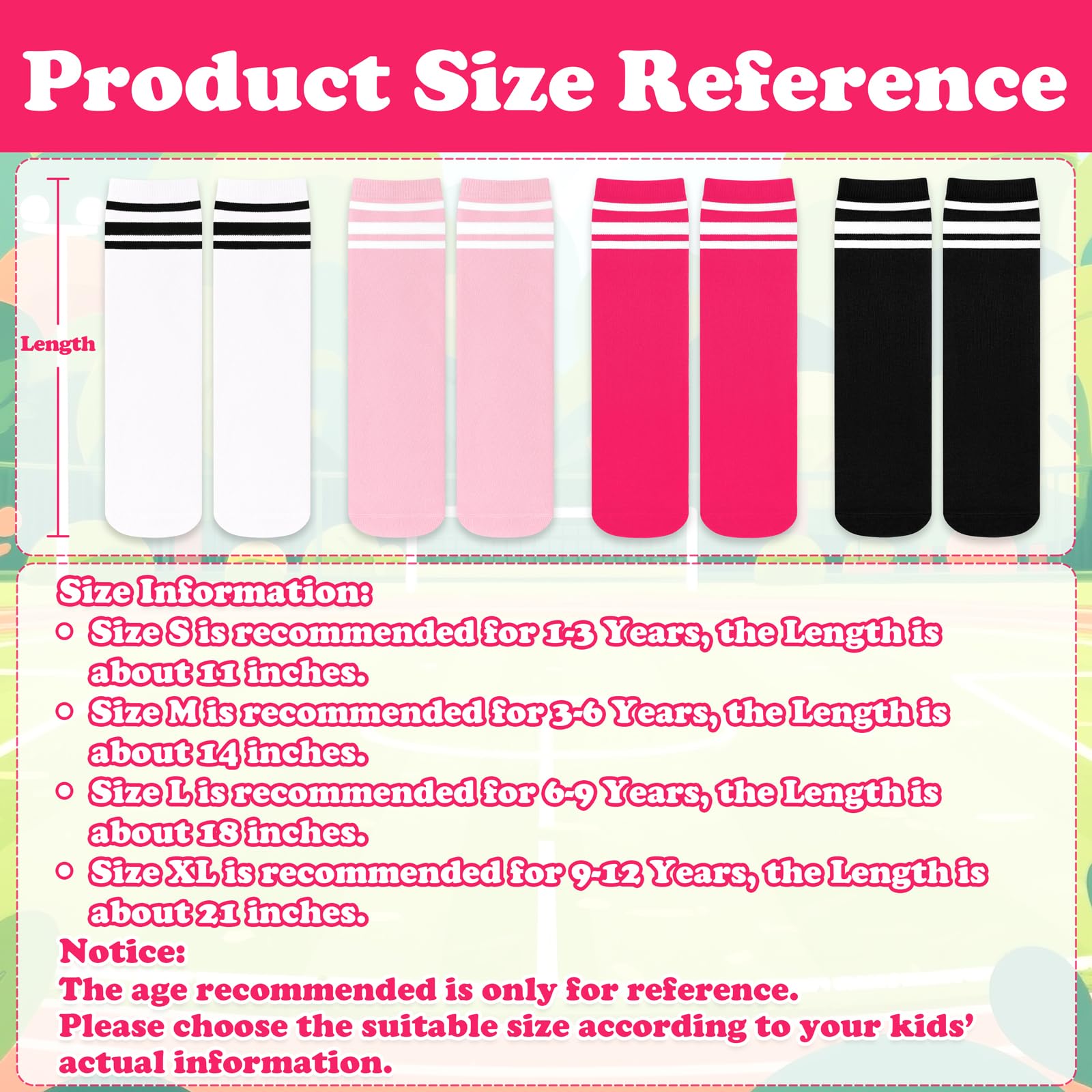 Sarfel Girls Soccer Socks Youth Soccer Socks Kids Soccer Socks Kids 4-6 Toddler Kids Baseball Socks Pink Girls Knee High Socks