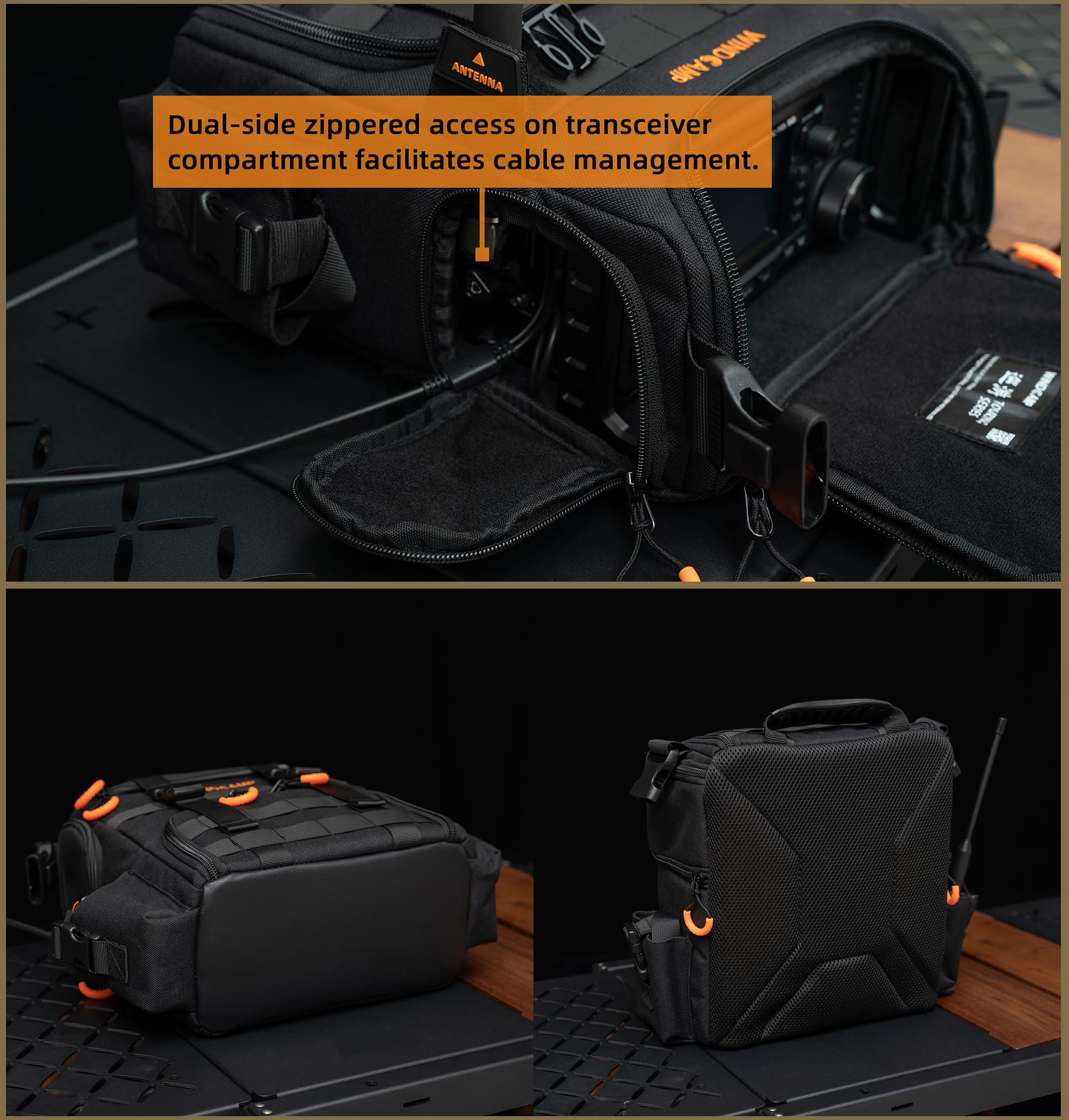 PQIQP WINDCAMP 705 Radio Handbag for ICOM IC-705 FTX-1F Field Pack Compatible with LC-192 GO box Carry Bag Shoulder Bag