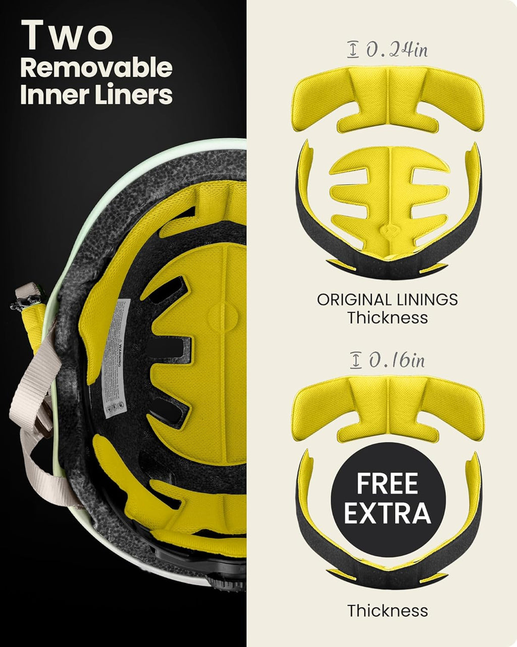 OutdoorMaster Skateboard Cycling Helmet - Multi-Sport Ventilation with Removable Liners for All Ages