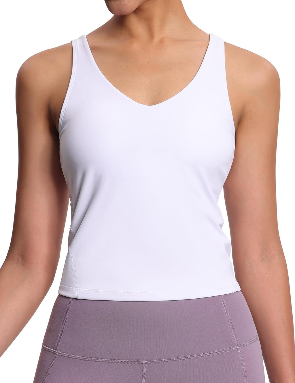 THE GYM PEOPLE Women's Longline Sports Bra - Wirefree Padded Yoga Tank Top for Comfort