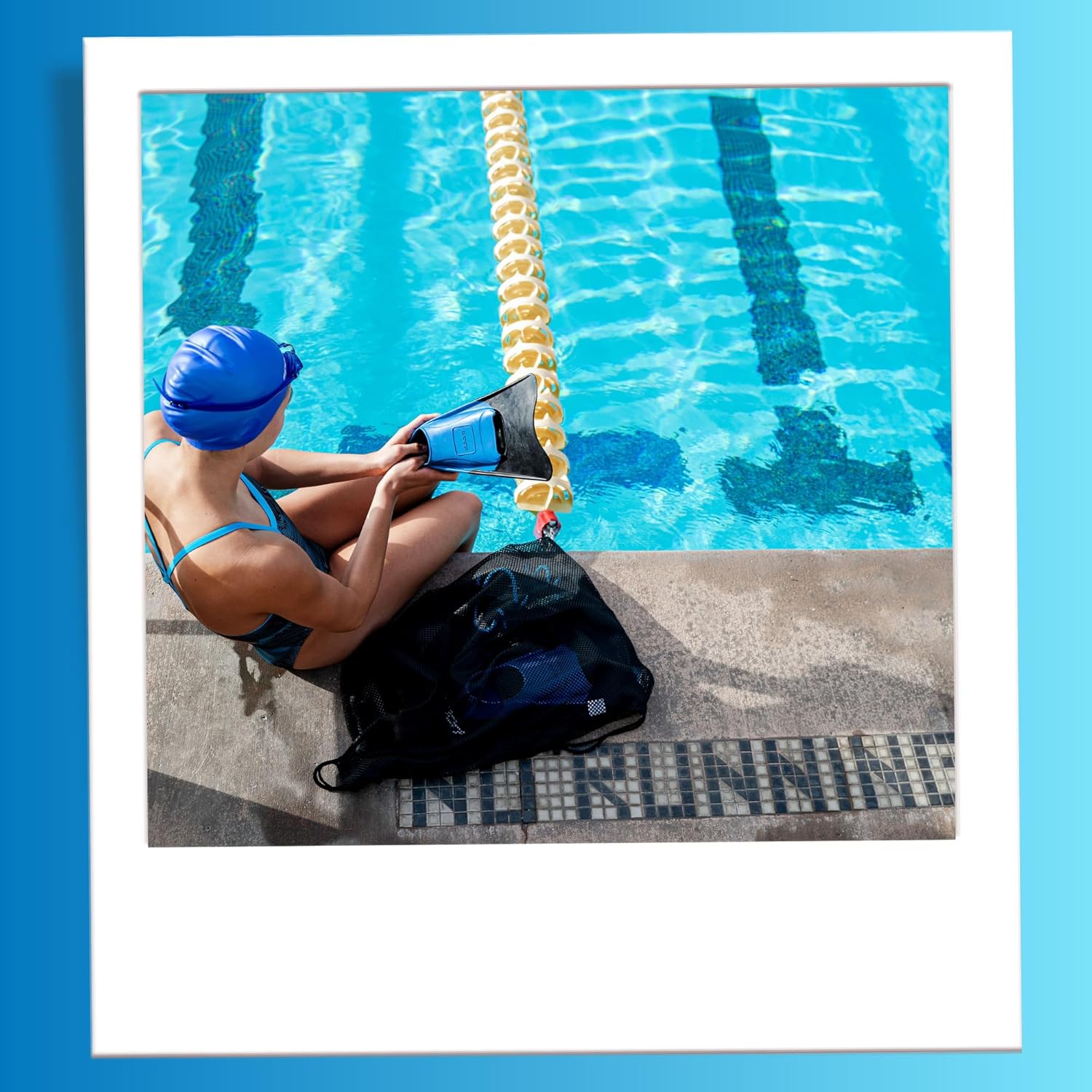 Sporti Mesh Drawstring Swim Bag - Lightweight Backpack for Swimmers | Ideal for Beach Use