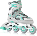 2PM SPORTS Torinx Green Inline Skates - Adjustable Fun Roller Skates for Kids & Adults