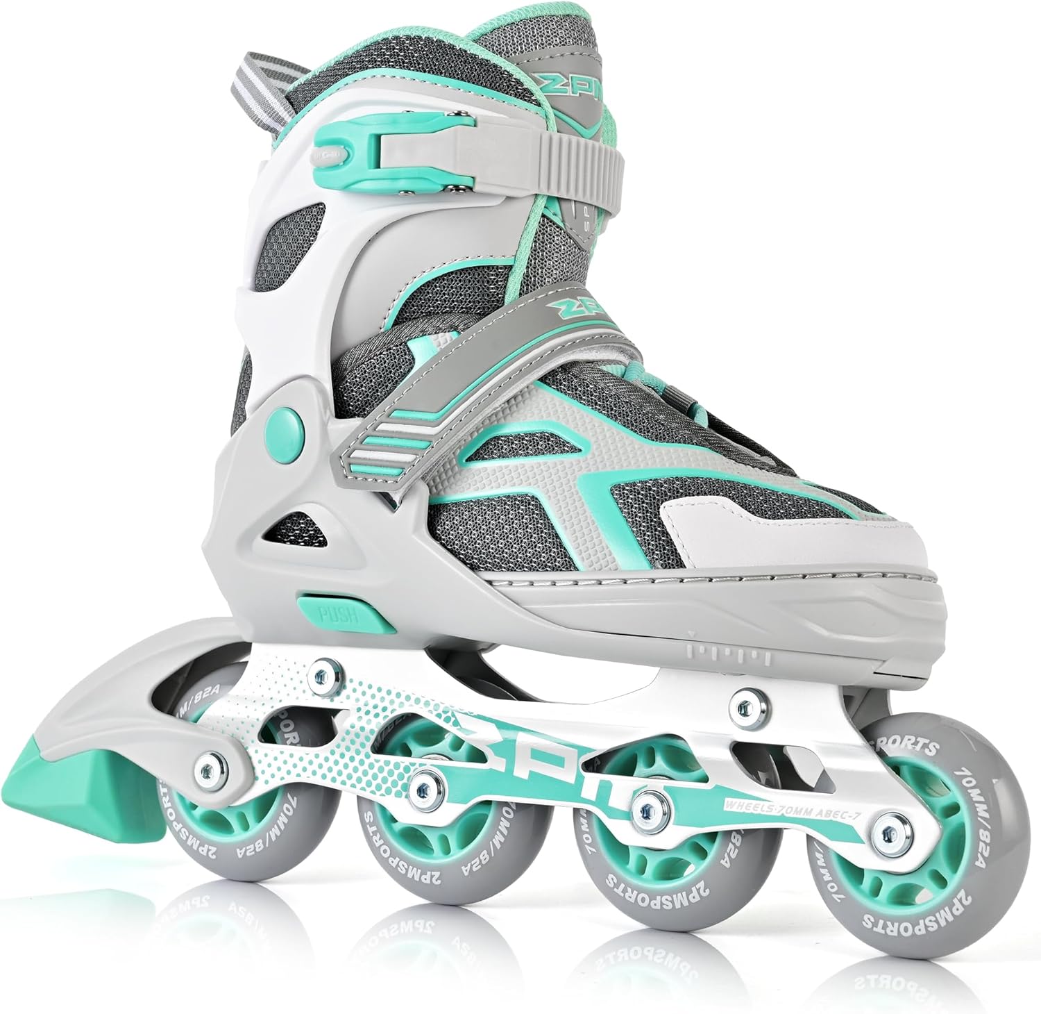 2PM SPORTS Torinx Green Inline Skates - Adjustable Fun Roller Skates for Kids & Adults