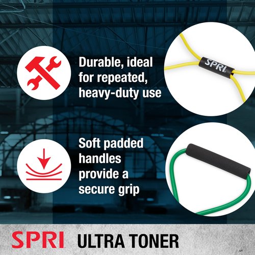 SPRI Ultra Toner Resistance Band Figure 8 Exercise Cord, Red, Medium