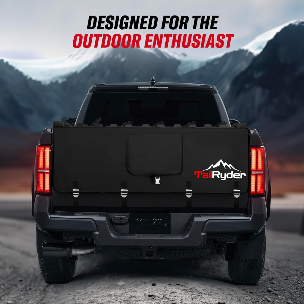 Truck Bike Tailgate Pad - 5-Bike Bed Rack Holder with Reversed Straps & Premium Metal Buckles