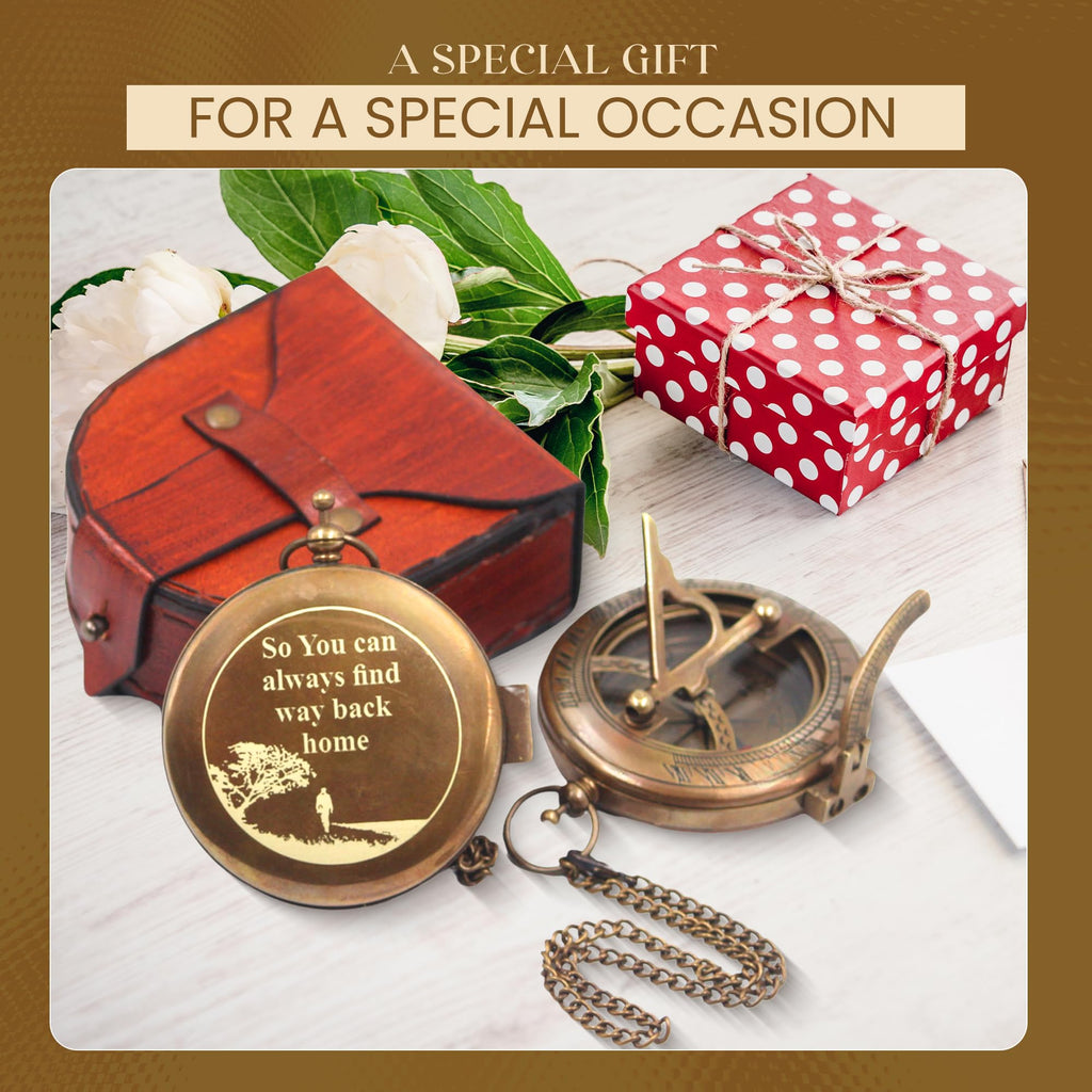 So You Can Sundial Compass Gift Hiking - Camping - Keepsake Engraved Compass Gifts for Men - Son - Boys - Women - Girls