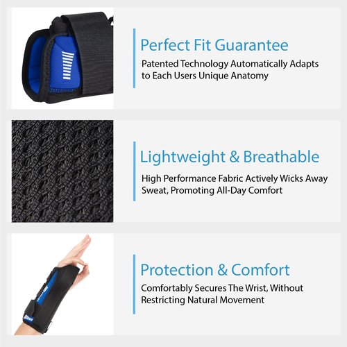 Ovation Medical Versa-Fit Wrist Brace - Premium Custom Fit Wrist Support Brace - Comfortable, Structured Tendonitis and Carpal Tunnel Wrist Brace or Wrist Splint for Post Cast Support (Left, Standard)