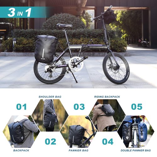 HUNTVP 20L Bike Pannier Bag Backpack Multifunctional Cycling Bicycle Rear Seat Trunk Pack Bag Bike Saddle Bag Backseat Pack Bag