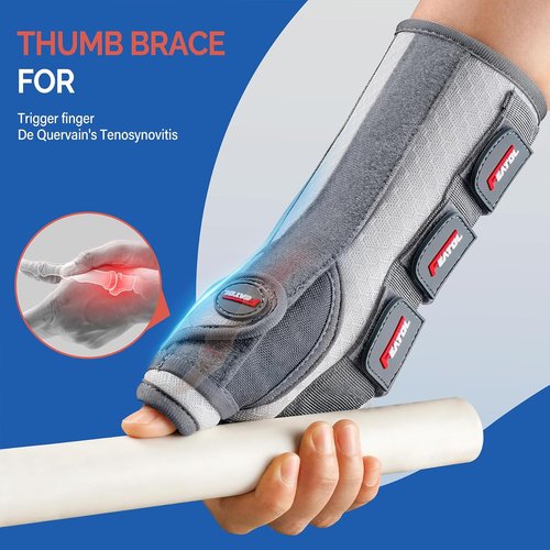 FEATOL Carpal Tunnel Wrist Brace - Night Support Thumb Spica Splint for De Quervains - Large/XLarge, White Pink