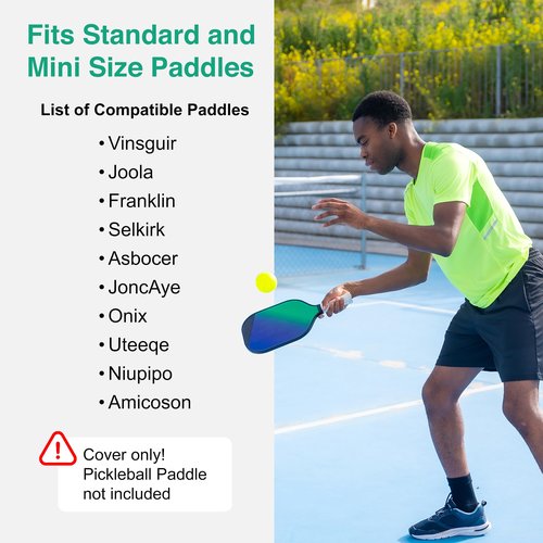 SUBLIMATION MASTER Neoprene Pickleball Paddle Cover, Double-Sided Design, Durable Neoprene Material, Built-In Metal Hook, Easy Maintenance, Normal Size, White