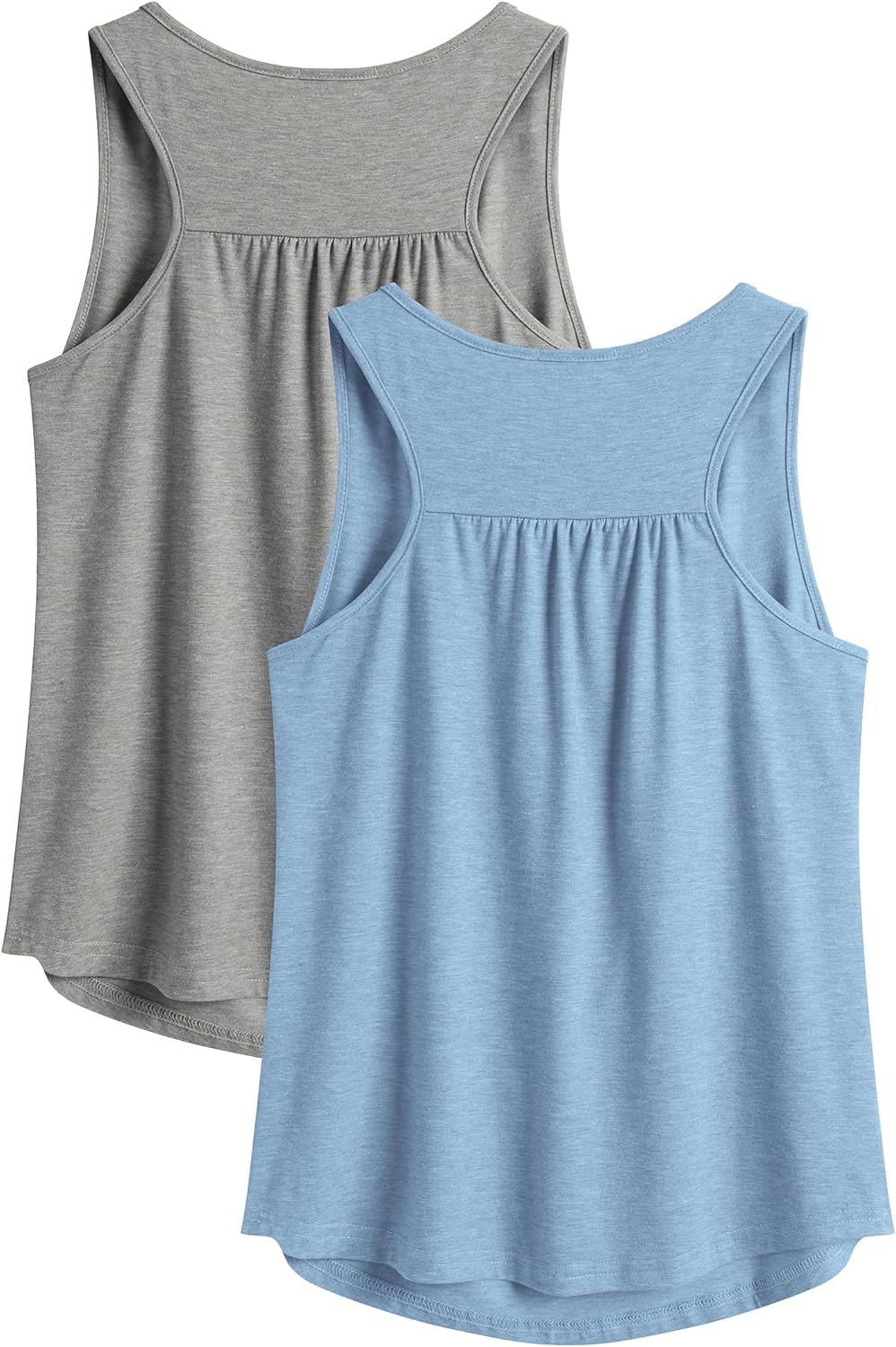 PINSPARK Workout Tops for Women - Lightweight Racerback Tank Tops | 2-Pack Sleeveless Gym Shirts, S-3XL