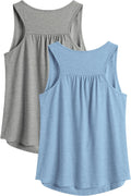 PINSPARK Workout Tops for Women - Lightweight Racerback Tank Tops | 2-Pack Sleeveless Gym Shirts, S-3XL