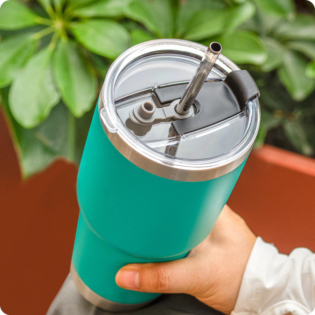 Prurex 30 Oz Tumbler Lids, Replacement Lids for 30oz Yeti Rambler, Ozark Trail and More, BPA Free, 30 OZ Tumbler and 40 OZ Silver Buffalo, Cup Cover (Black)