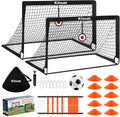 Skiennix Kids Soccer Goals - Set of 2 Pop-Up 4 x 3ft Training Nets for Outdoor & Indoor Play