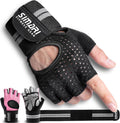 SIMARI Workout Gloves - Breathable Padded Weight Lifting Gloves with Wrist Wraps | Full Palm Protection, Fingerless Black