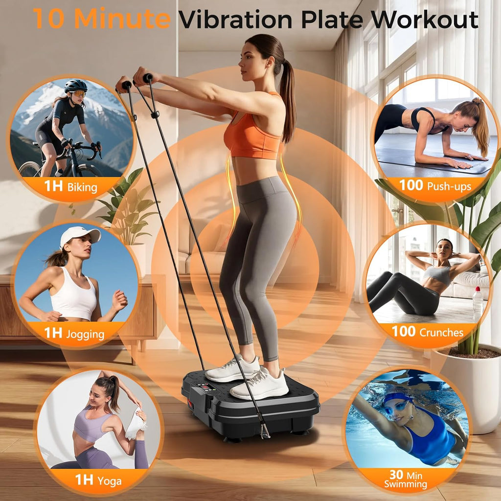 Skiennix Vibration Plate - Full Body Workout Machine for Weight Loss & Lymphatic Drainage - 400 Lbs Capacity