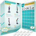Skiennix Vibration Plate Exercise Machine Poster - Upgraded 6 Workout Guides & 10 Double-Sided Clips