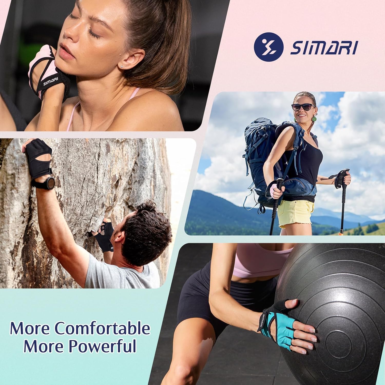 SIMARI Workout Gloves - Full Palm Protection & Strong Grip for Gym Training | Breathable & Cushioned