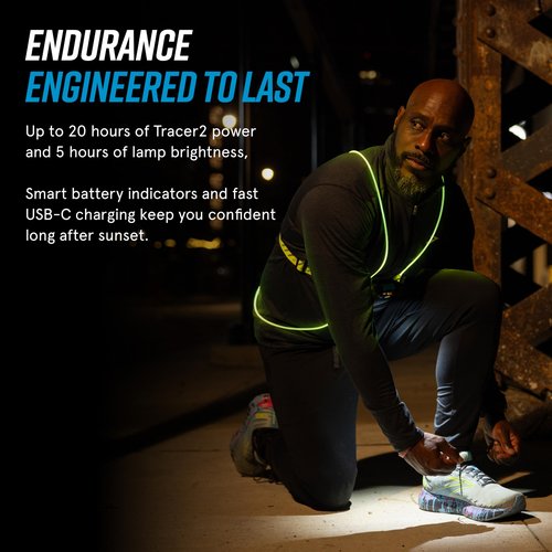 noxgear Tracer2 Multicolor Light Up and Reflective Running Vest with 500 Lumen Chest Light | Adjustable Fit, Rechargeable, Waterproof | Running Lights for Runners and Walkers |(Size: Small)